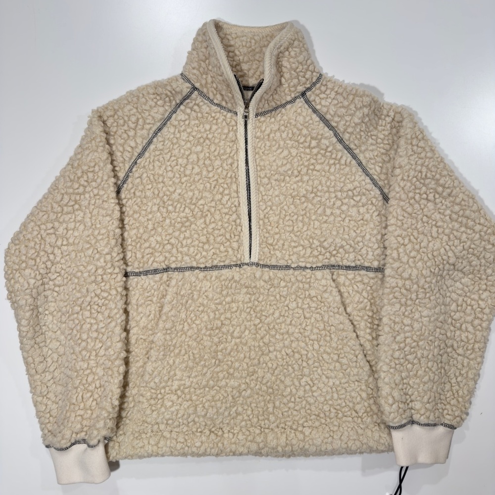Daniel Simmons Sherpa Jacket Quarter Zip Mens Fleece Sweater Size Medium